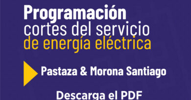 CORTES DE ENERGIA ELECTRICA EN PASTAZA Y MORONA SANTIAGO ESTE MARTES