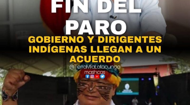 ACUERDO PONE FIN  A MAS DE 23 DIAS DE PARO EN ECUADOR