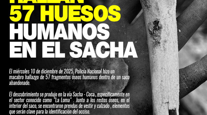 Orellana: HALLAN 57 FRAGMENTOS DE HUESOS HUMANOS DENTRO DE UN SACO ABANDONAD